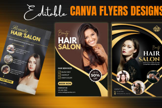 design editable flyer, event flyer, business flyer in canva