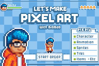 make pixel art and 8 bit character for your game project