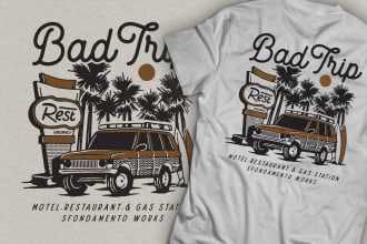 make retro vintage t shirt design and illustration