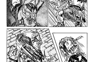draw a comic page in black and white or color