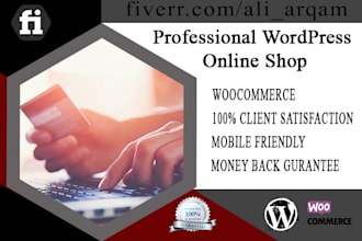create a professional  wordpress ecommerce online shop
