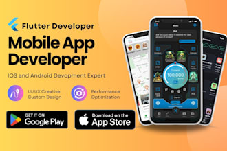 do flutter UI n full apps with firebase or API, figma to flutter, developer