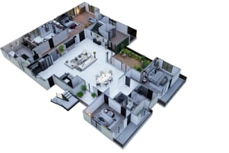 convert cad, blueprint and 2d, to 3d floor plan and 3d rendering