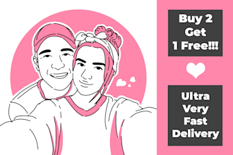 draw couple minimalist line art for valentine, birthday, wedding gift