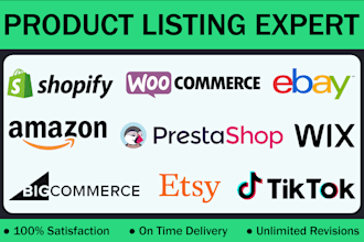 add products upload product listing to shopify woocommerce ebay etsy amazon wix