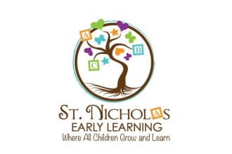 design creative daycare or childcare logo with satisfaction guaranteed