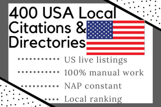 do 100 USA seo local citation listings and directory submission