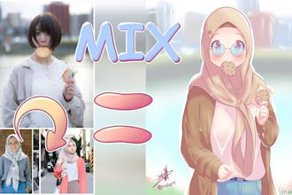 draw anime hijab, manga, fanart and beautiful