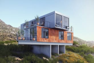 plan design 3d shipping container home house shop restaurant warehouse architect