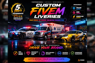 design custom livery of police, ems, cars of fivem