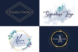 create eye catching feminine water color or signature logo