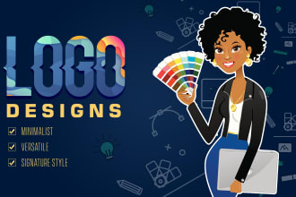 do logo designs in minimalist, versatile, signature style