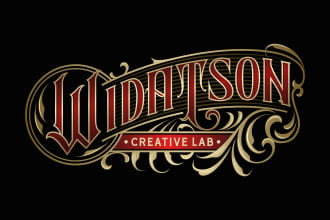 do awesome vintage hand lettering logo in 12 hours