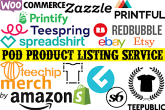 upload products in printful,shopify,etsy,redbubble,teespring
