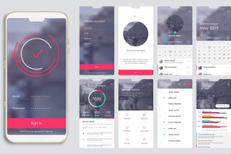 design UI mobile app iphone android and mockups