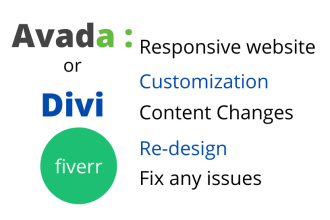 customize wordpress avada theme or divi theme