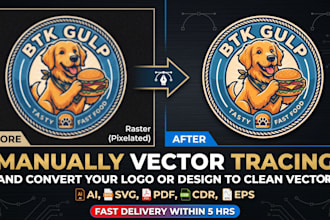 convert jpg png logo to vector by manual tracing