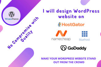 design wordpress website on hostinger bluehost hostgator namecheap