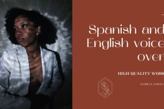 record a voice over in latin american spanish or english