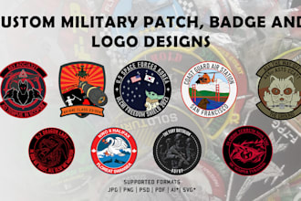 design a custom tactical military patch, badge or logo