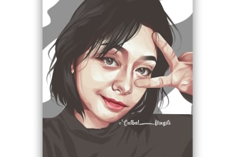 make a vector cartoon potrait from your photo in 24 hours