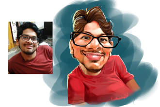 get cartoon caricature image of your bestie, partner or baby