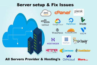 setup, fix, configure, secure, cpanel, vps, aws, google cloud, digitalocean, etc