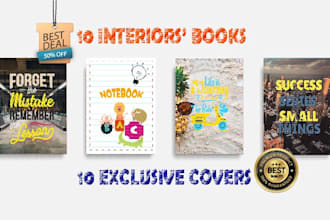 create low content notebook and KDP cover and journal