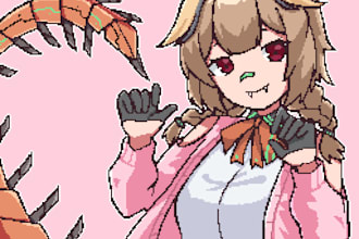 draw anime pixel style for you