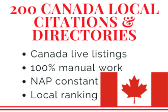 do 200 canada local citations and directory submissions