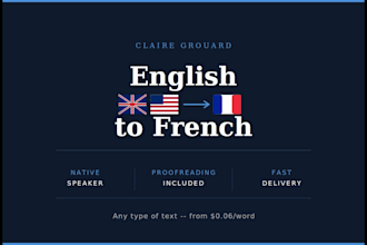 translate your english texts into french with native quality