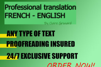 make a translation of your text from english to french