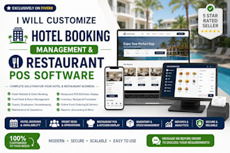 customize hotel booking management and restaurant pos software