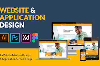 design the UI UX of your website or mobile app in psd or xd