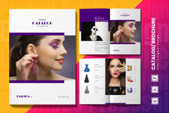do indesign product catalog, brochure, company profile, logo, and sales catalog