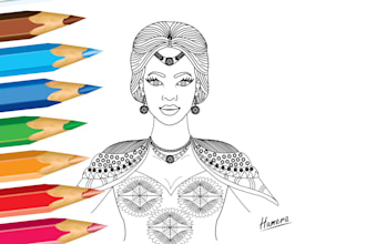 illustrate coloring book page for adults and children