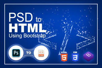 convert xd to HTML, figma to HTML, PSD to HTML CSS bootstrap