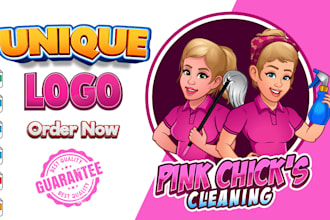 design a unique cartoon mascot logo for you