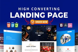 design responsive high converting HTML or elementor landing page