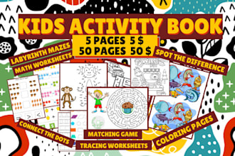 create kids activity book kindergarten children worksheets