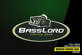 create modern and bold fishing logo
