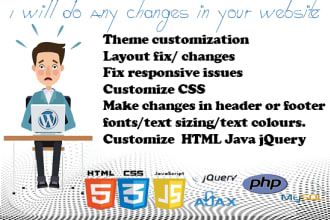 make any changes, fix issues or customize wordpress website