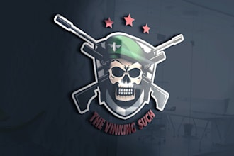 design 2 killer gym  ,skull,military logo within 24hours