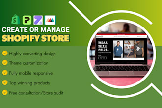 edit, manage and create shopify store, shopify website