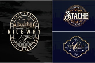 do retro, vintage, classic, hipster badge, sticker or business logo design