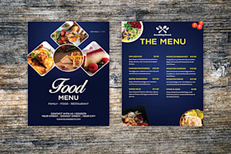 create your food menu, restaurant menu