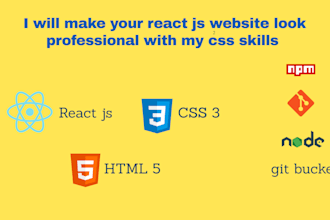 do front end web development in react, bootstrap, CSS, sass