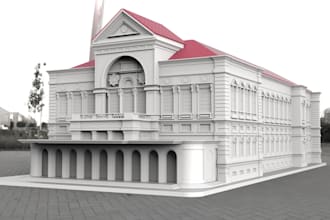 create 3d buildings design file for 3d printing