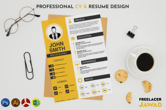 design a professional cv design or modern resume design