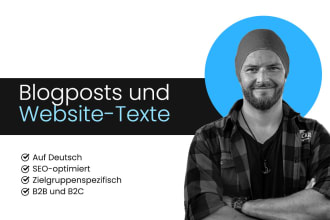 write german SEO optimized blog posts and website content